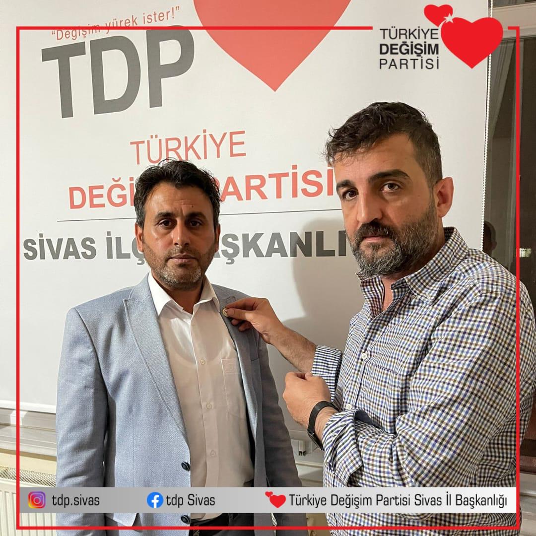 Ülkem Partisi Sivas İl Başkanı Mesut KILIÇ partisinden istifa ederek TDP'e geçti
